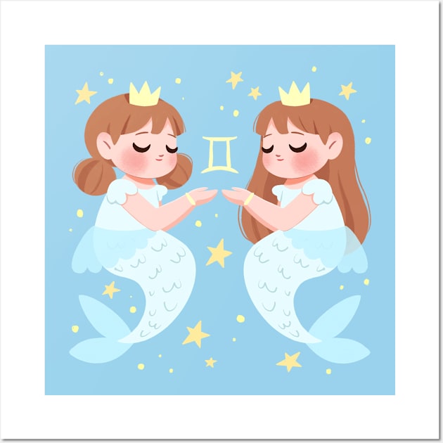 Gemini Mermaid Wall Art by Lobomaravilha